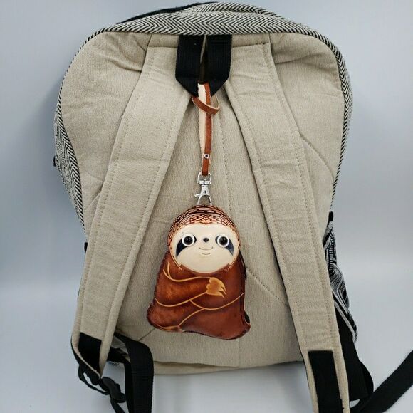 Sloth Leather Wristlet Wallet Handmade Cute Lazy Animal Zip Coin Purse Fun Gift - Picture 3 of 12